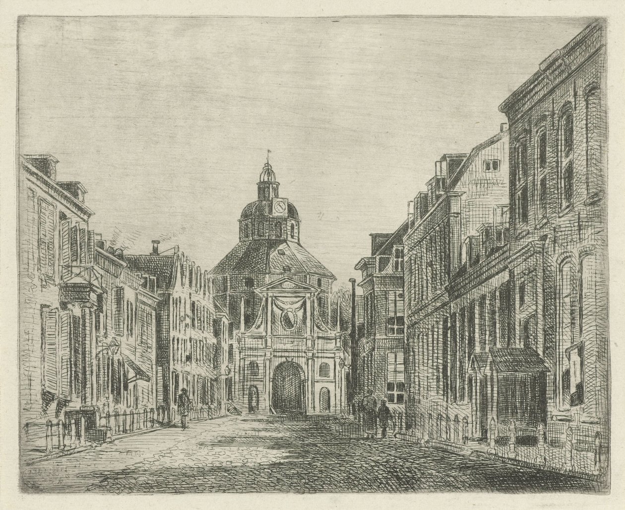 Pohled na Wittevrouwenpoort v Utrechtu od Jan van Lokhorst