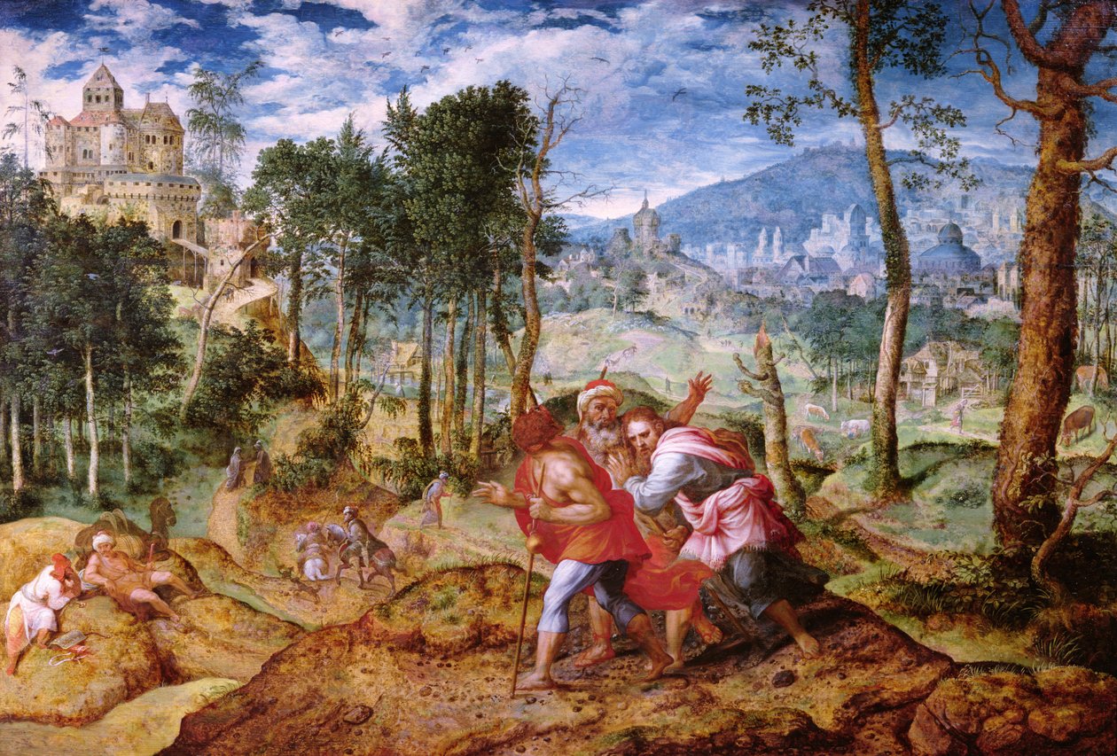 Kristus na cestě do Emauz od Jan van Mastel