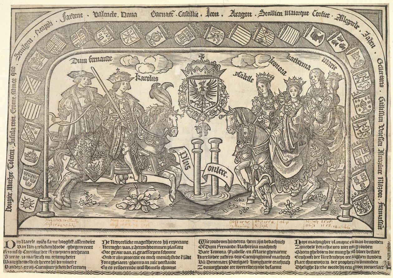 Šest dětí Filipa Sličného: Eleonora Kastilská, Karel V., Isabella Rakouská, Ferdinand I., Marie a Kateřina, c. 1523 od Jan van Nieulandt