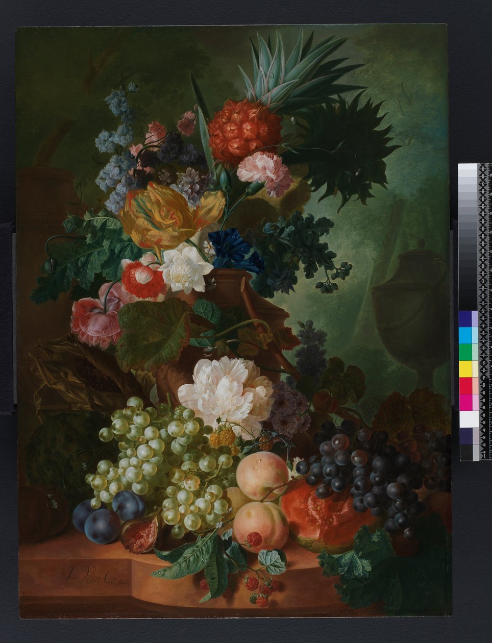 Váza s květinami a ovocem, před rokem 1808 od Jan van Os