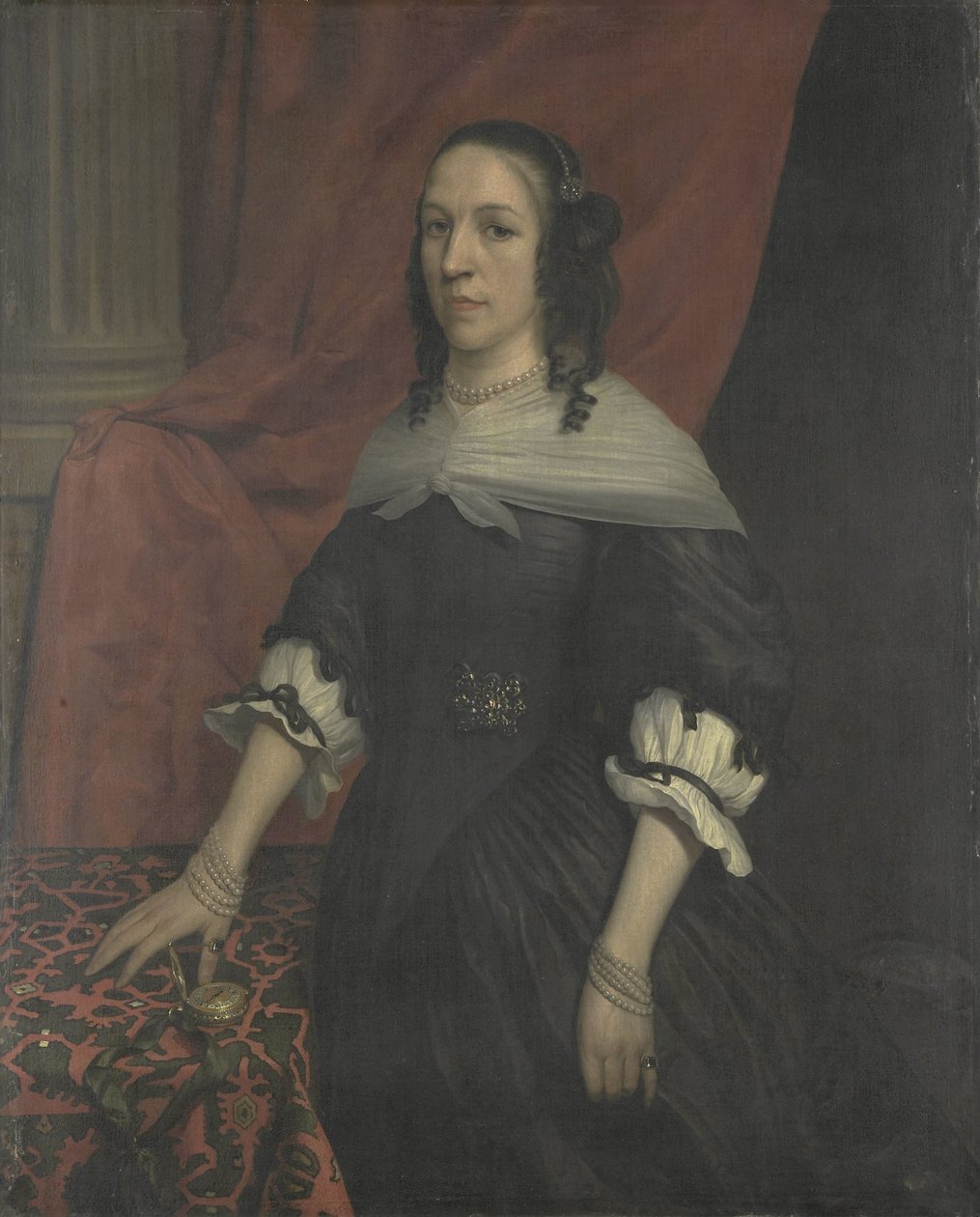 Portrét ženy, možná Anna van Bourgondië, zakladatelka Slot Windenburg op Dryschor (Schouwen) a manželka Adolfa van Kleefa od Jan van Rossum