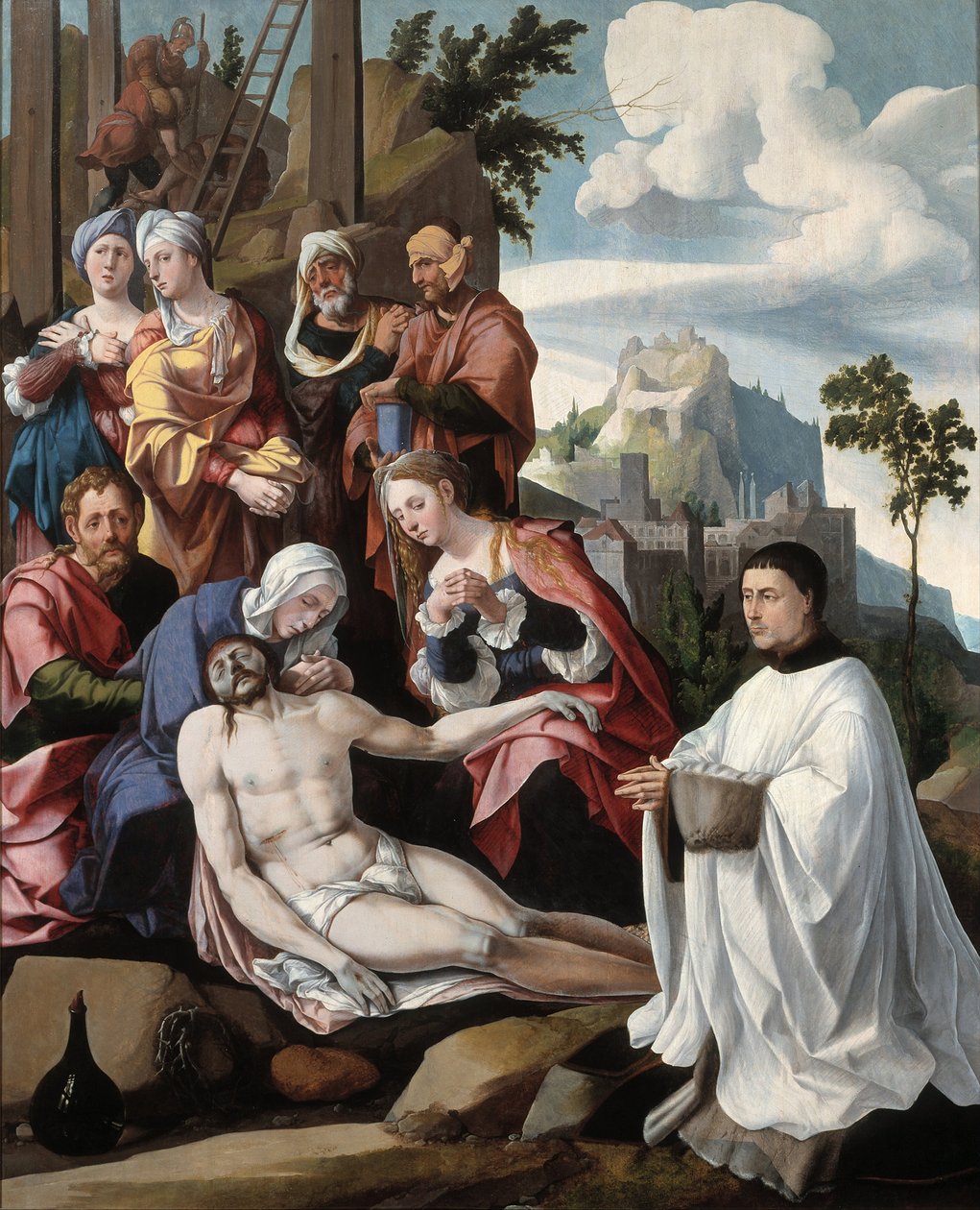 Oplakávání nad Kristem s dárcem, c.1535 od Jan van Scorel