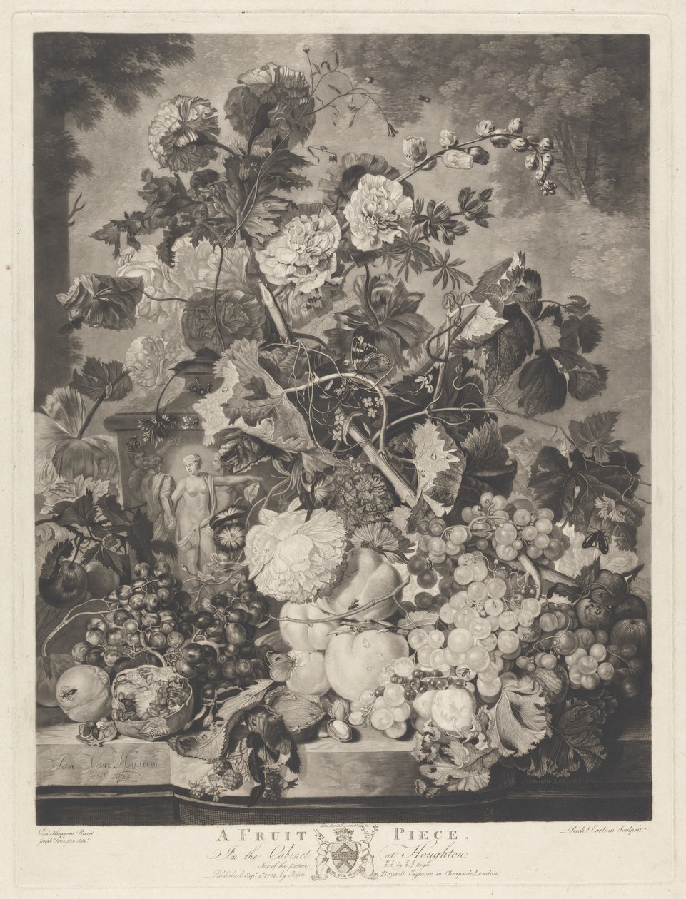 A Fruit Piece, vyrytý Richard Earlom, 1781 od Jan van after Huysum