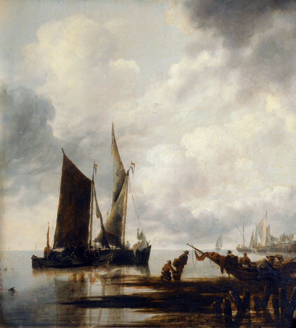 Sea Piece (olej na plátně) od Jan van de Capelle or Cappelle