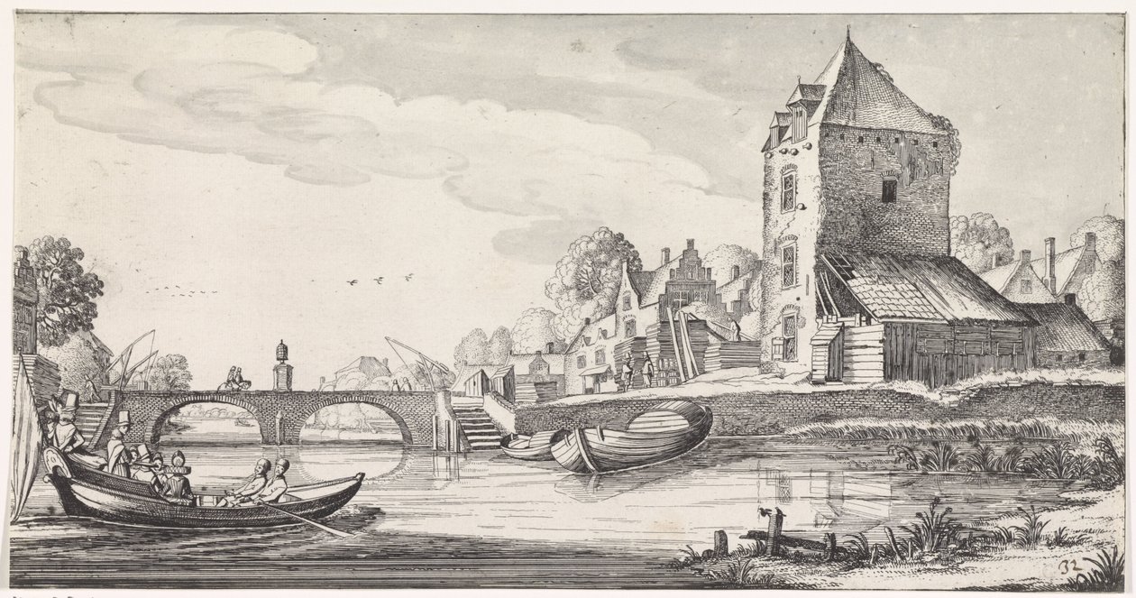 Vesnice u řeky Plaisante krajiny a zábavné básně (název série) od Jan van de Velde (II)