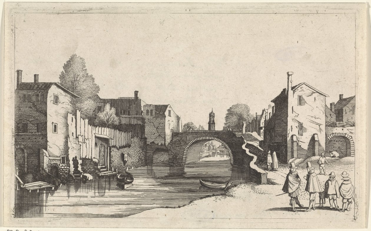 Pohled na kanál ve městě Mořské krajiny (název série) od Jan van de Velde (II)