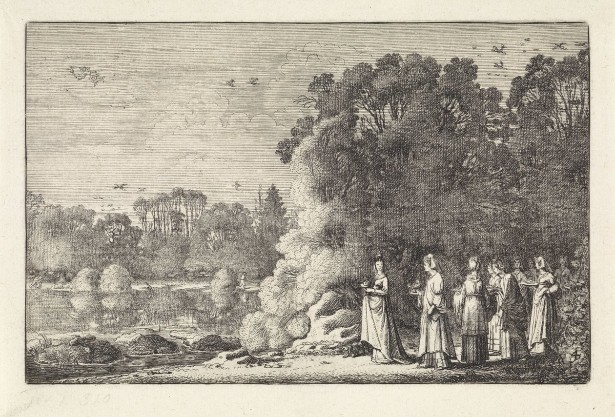 Krajina s Merkurem a Herse Krajiny (název série) Amenissimae aliquot requculae (název série) od Jan van de Velde (II)