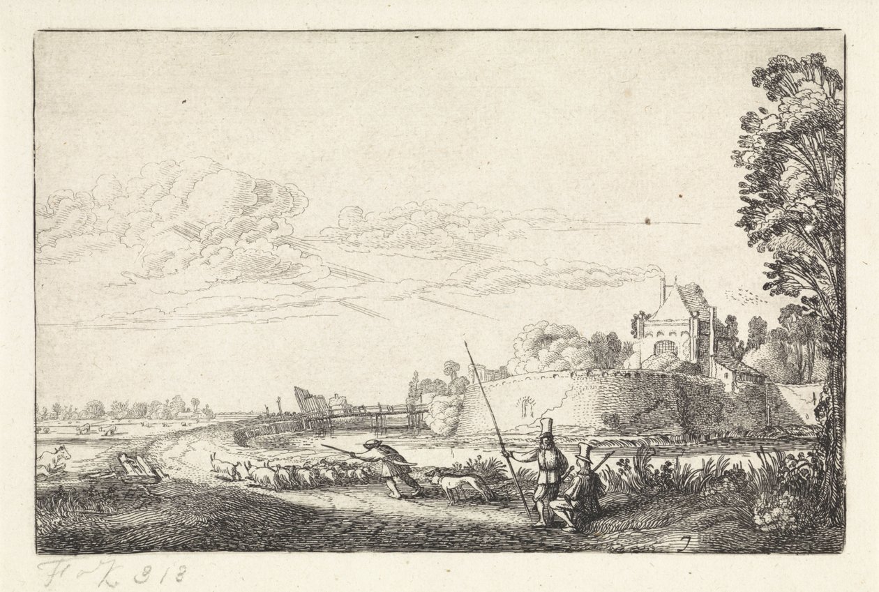 Krajina s Zijlpoort v Haarlemu Krajiny (název série) Amenissimae aliquot requculae (název série) od Jan van de Velde (II)