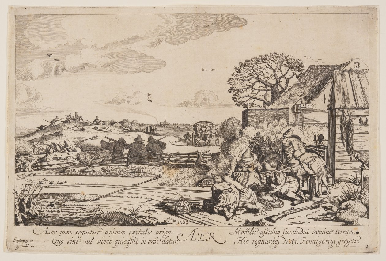 Vzduch (s výhledem na Haarlem), z knihy Čtyři živly od Jan van de Velde II