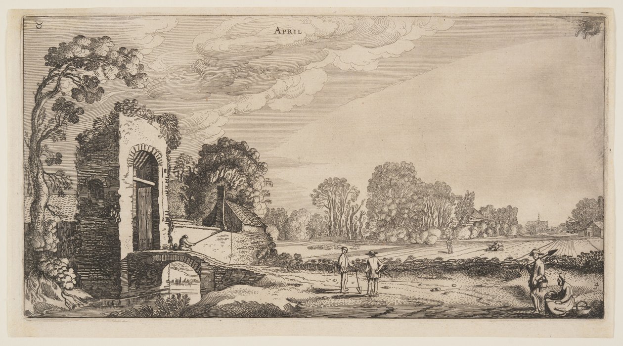 Duben, z knihy Dvanáct měsíců v roce od Jan van de Velde II