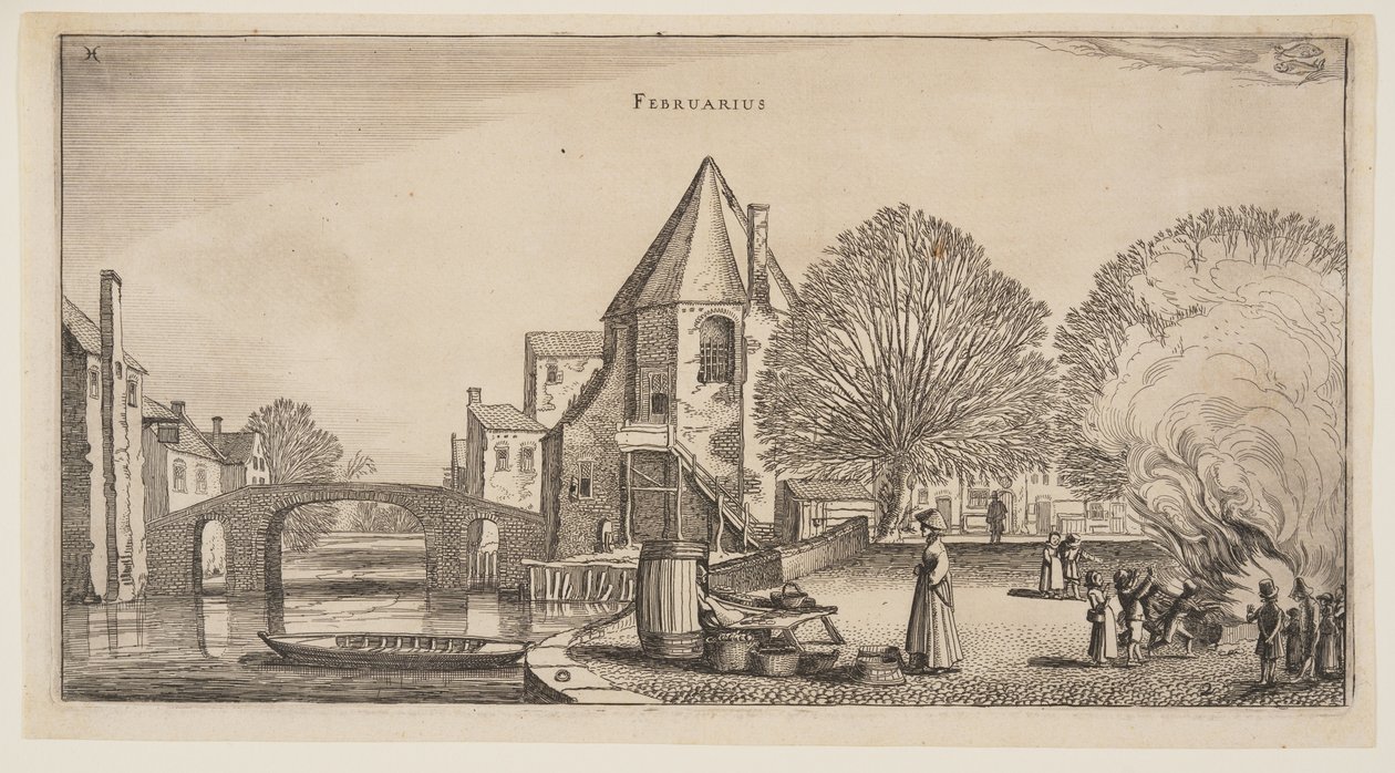 Únor, z knihy Dvanáct měsíců v roce od Jan van de Velde II