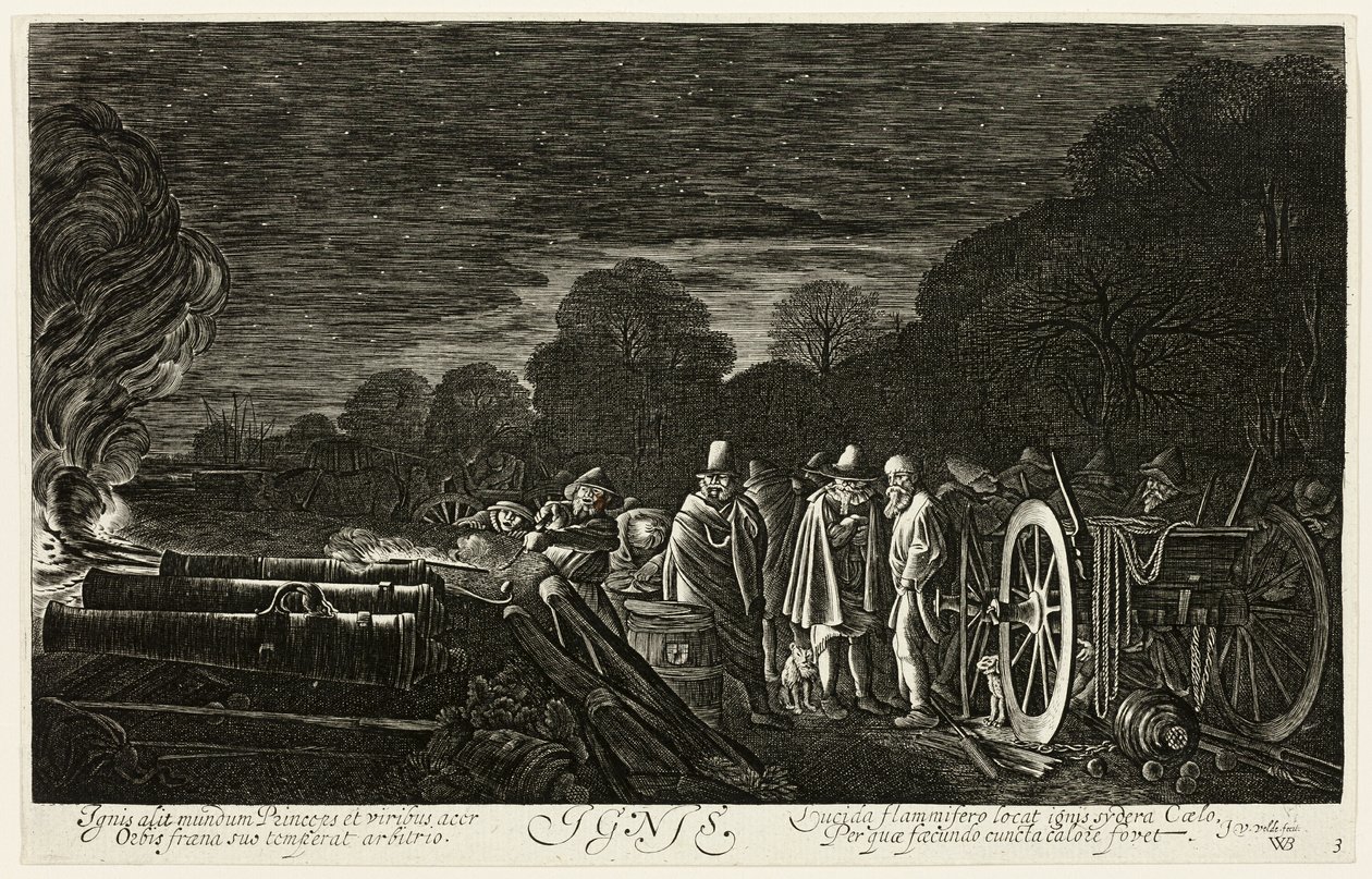 Oheň, čtvrtá deska ze Čtyř živlů od Jan van de Velde II