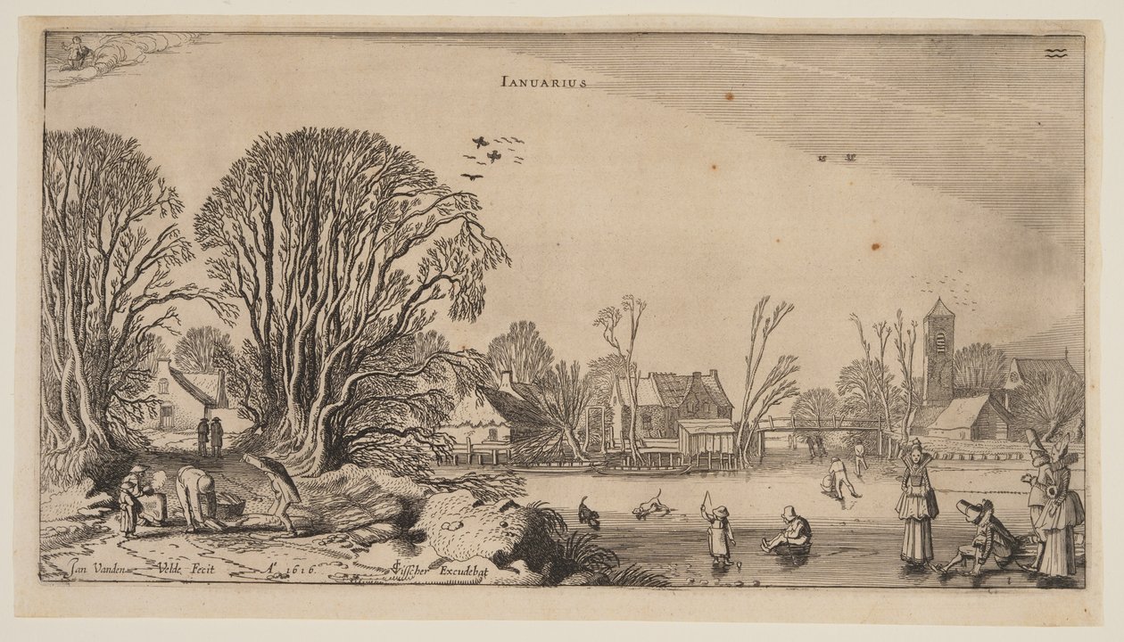 Leden, z knihy Dvanáct měsíců v roce od Jan van de Velde II
