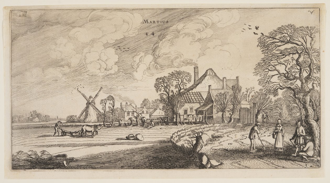 Březen, z knihy Dvanáct měsíců v roce od Jan van de Velde II