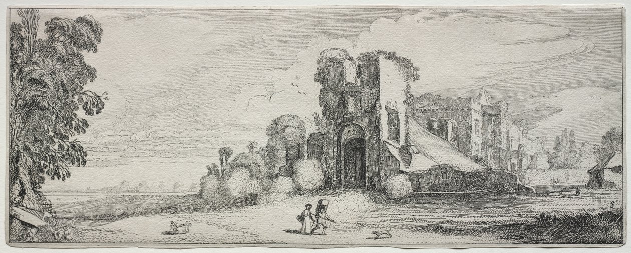 Některé příjemné krajiny a ruiny starověkých památek: Hrad Brederode od Jan van de Velde II