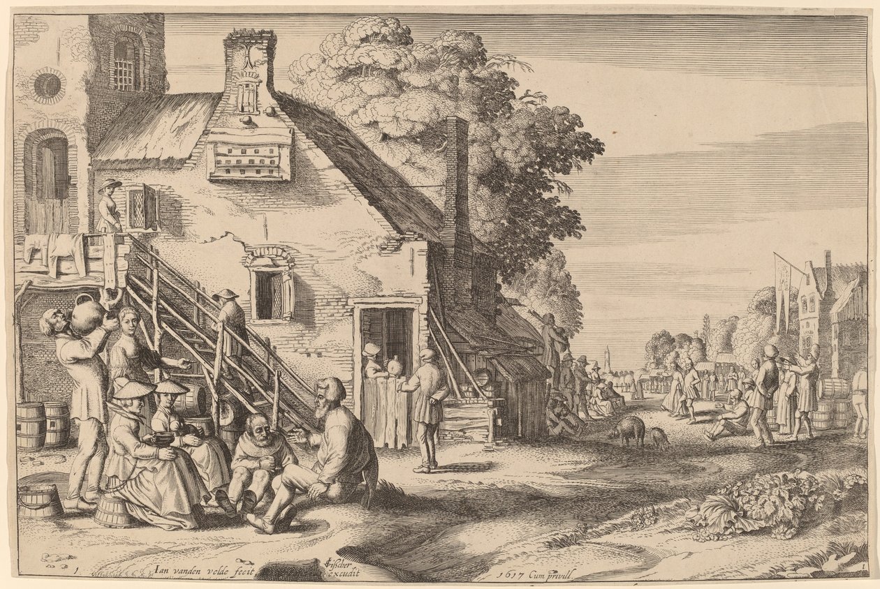 Jaro (vesnický veletrh před hostincem) od Jan van de Velde II