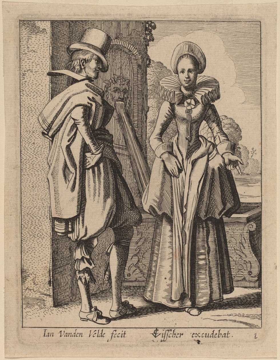Dvě postavy v kostýmu od Jan van de Velde II