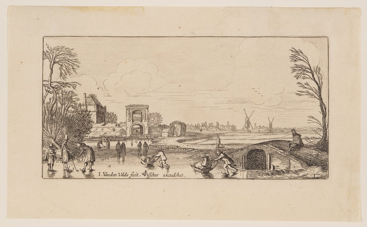 Zimní krajina, od Six Landscapes od Jan van de Velde II