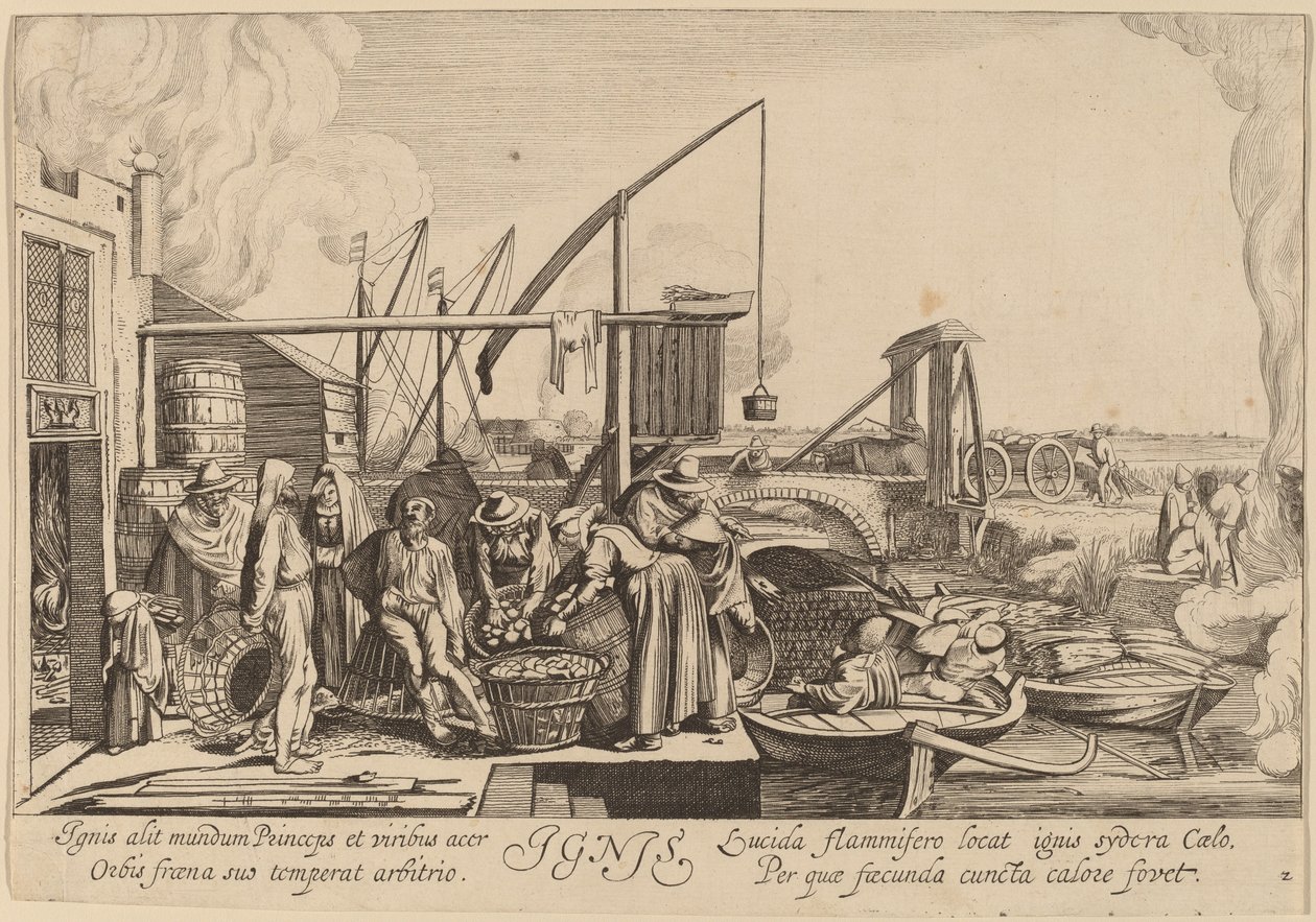 oheň od Jan van de Velde II after Willem Buytewech