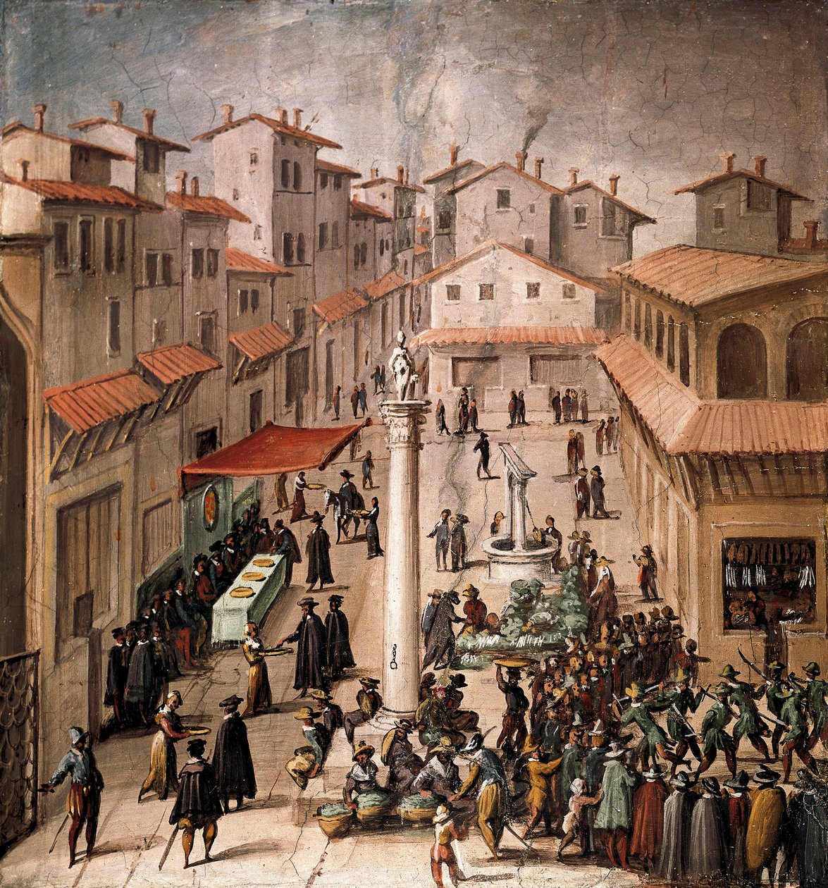 Piazza del Mercato Vecchio, Florencie od Jan van der Straet