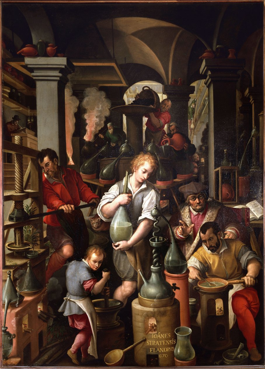 Alchymistická dílna od Jan van der Straet