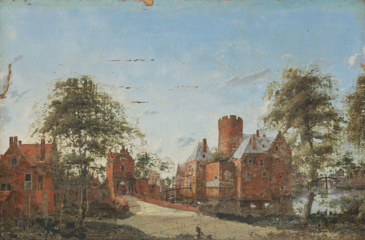Hrad Loenersloot na řece Angstel od Jan van der Heyden (manner of)