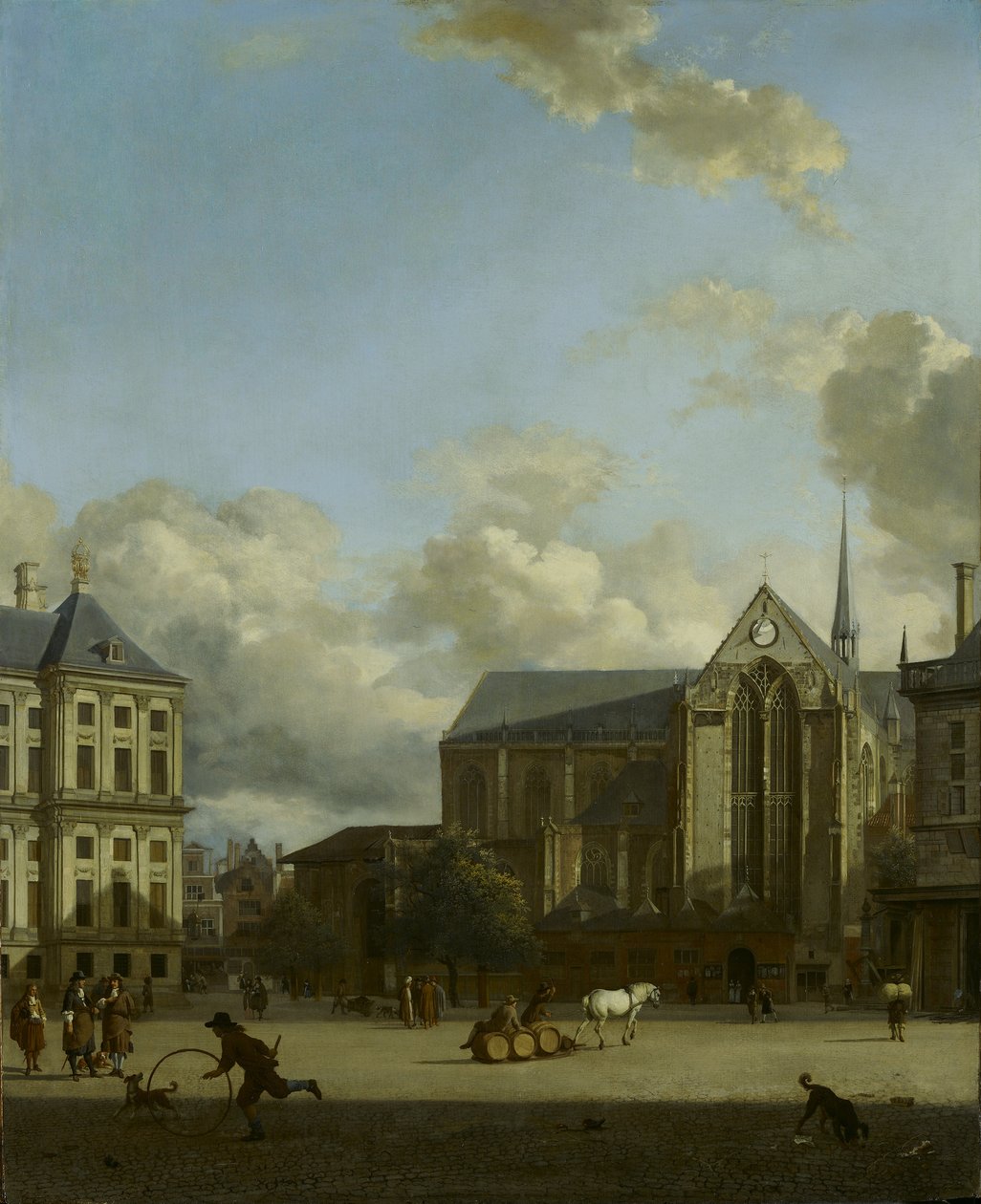 Náměstí Dam s Novým kostelem od Jan van der Heyden