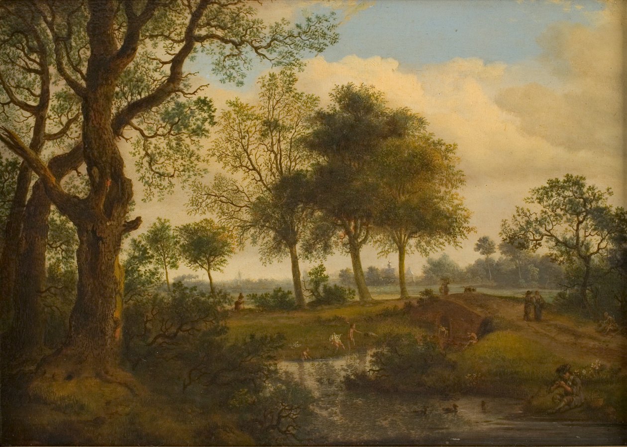 Krajina s koupajícími se od Jan van der Heyden