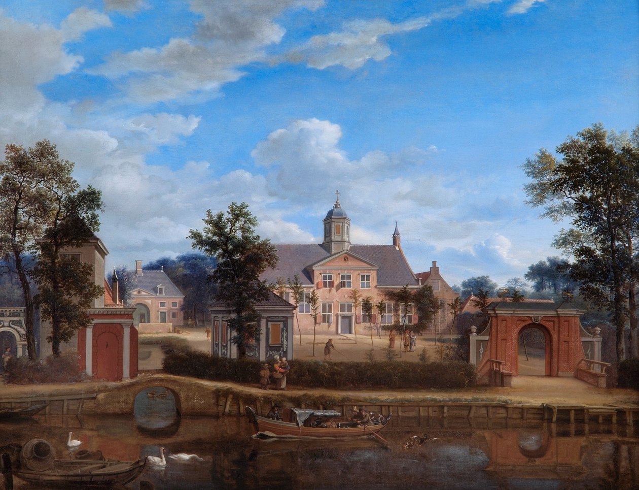Zámek Goudestein, na řece Vecht, poblíž Maarsen od Jan van der Heyden