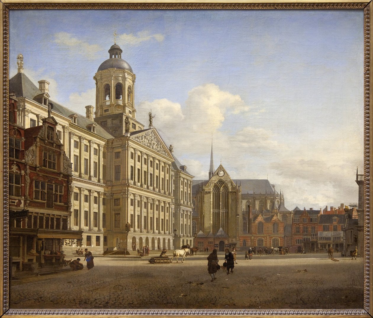 Přehrada s novou radnicí v Amsterdamu od Jan van der Heyden