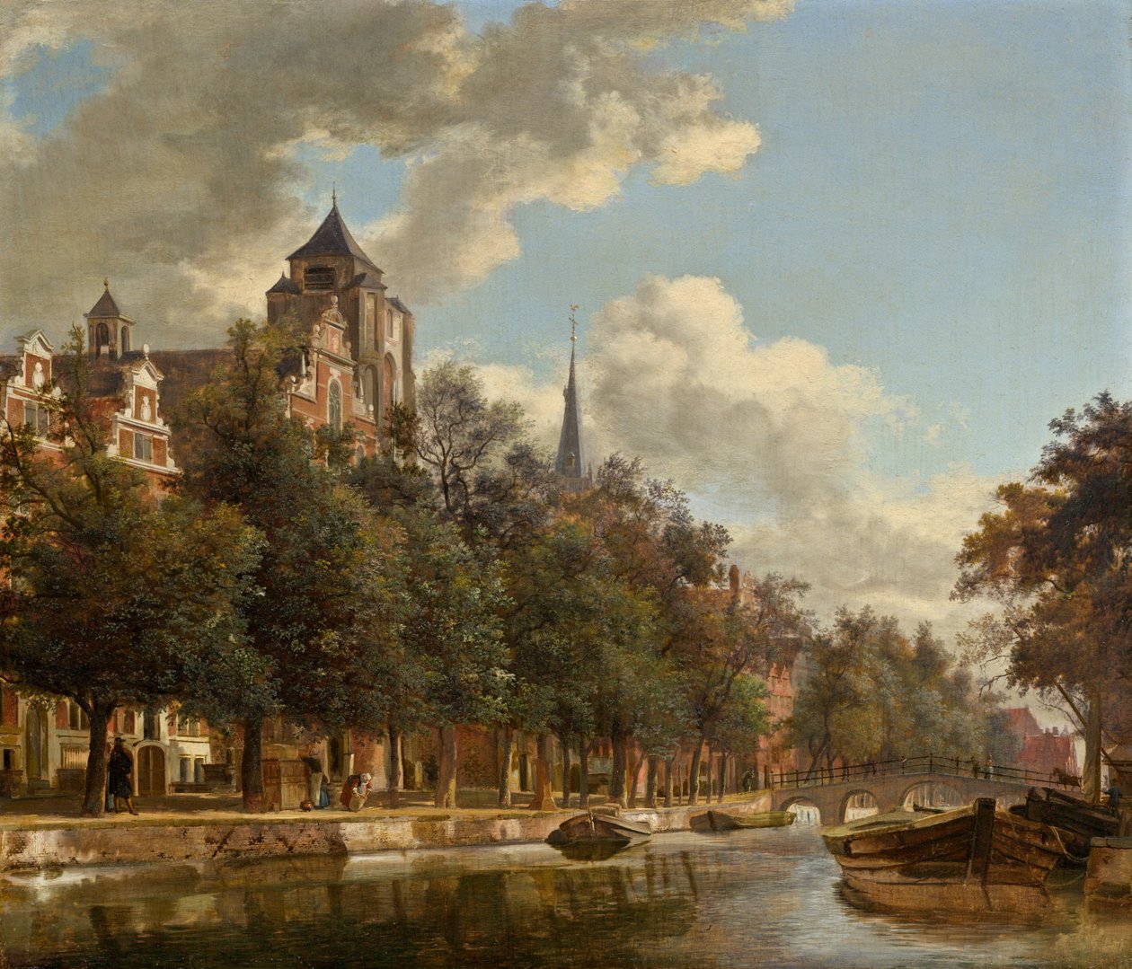 Pohled dolů na holandský kanál, c. 1670. od Jan van der Heyden