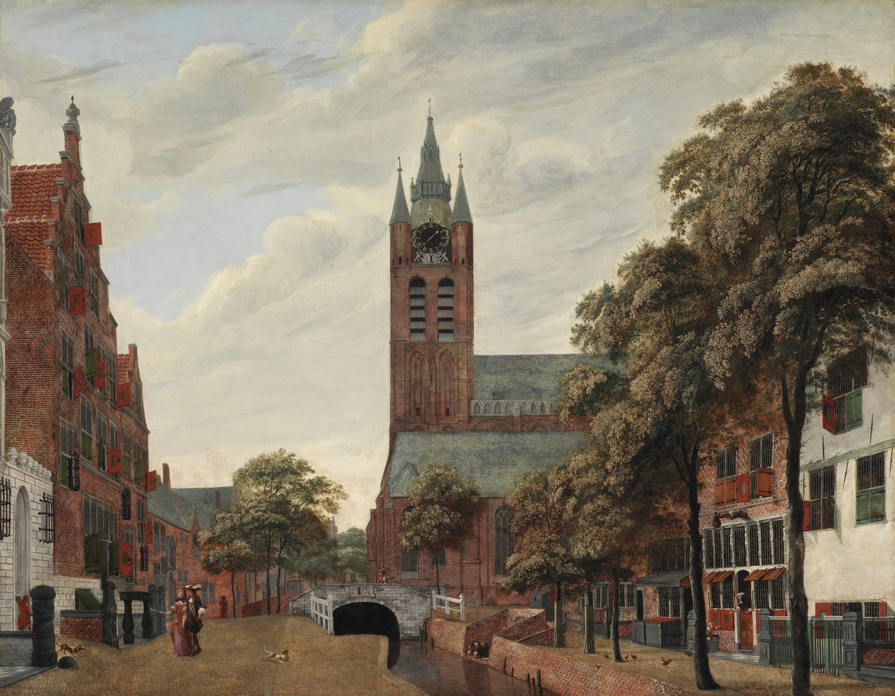 Pohled na kanál Oude Delft, Delft, c.1660 od Jan van der Heyden