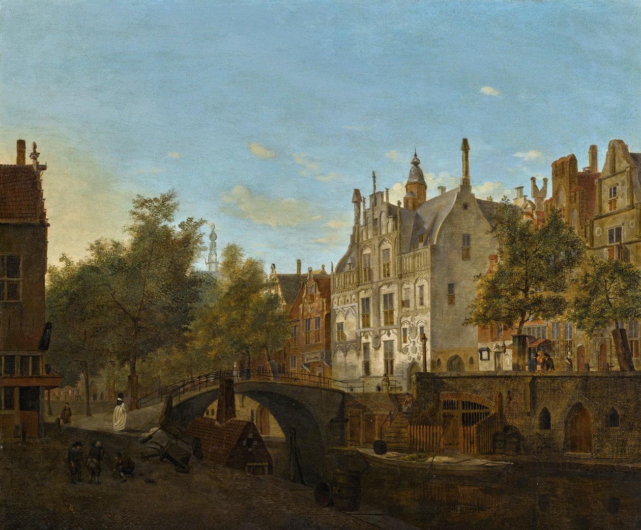 Pohled na Oude Delft s Gemeenlandshuis od Jan van der Heyden