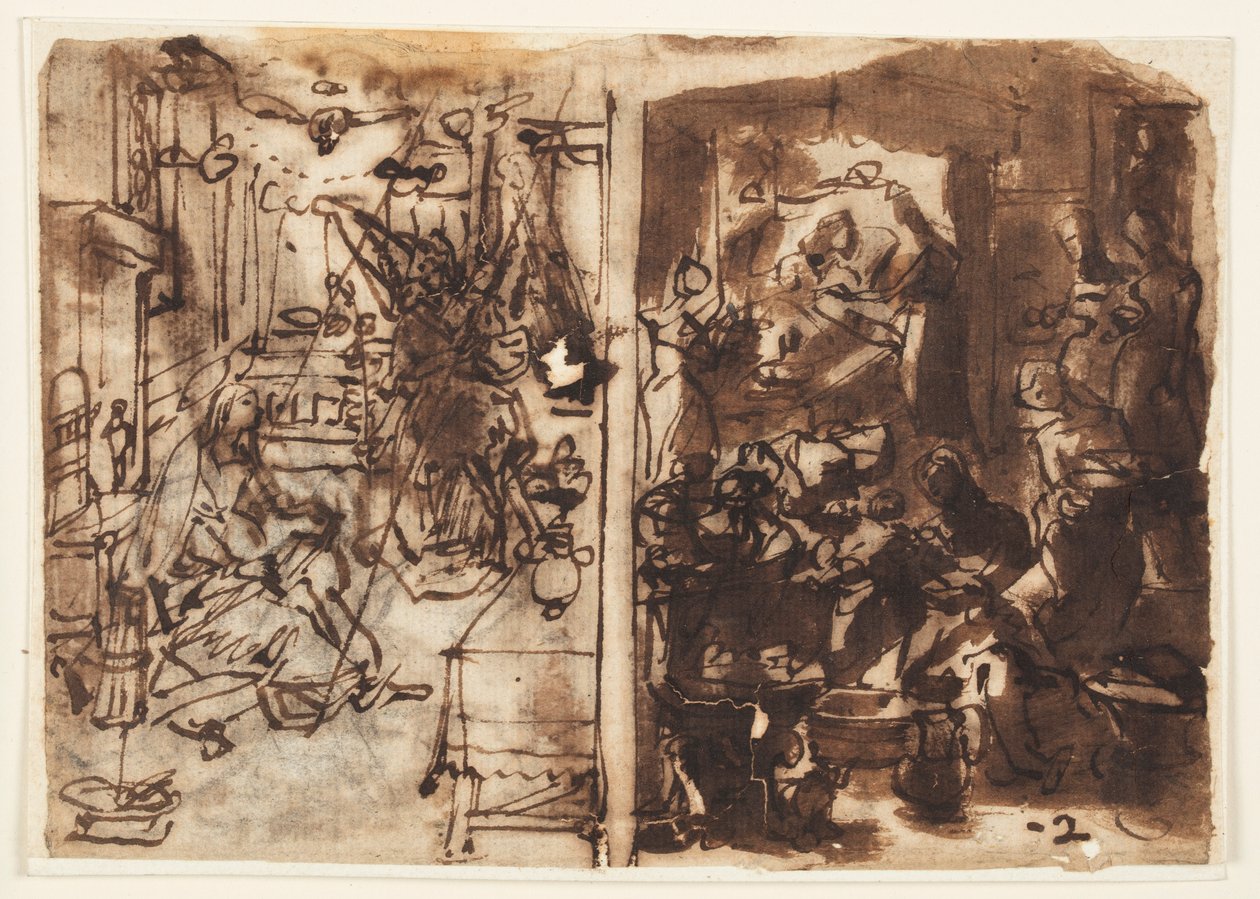 Zvěstování (vlevo); Narození Panny Marie (vpravo) od Jan van der Straet, called Stradanus