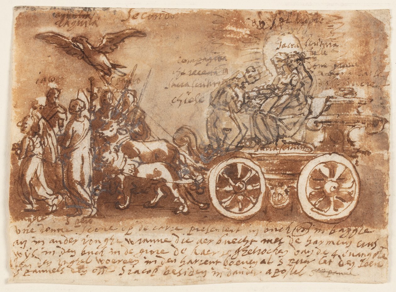 Předběžná studie k triumfu Písma svatého od Jan van der Straet, called Stradanus