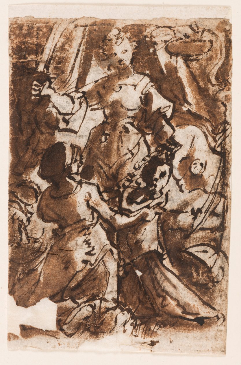 Recto: Judith s hlavou Holoferna; Nanebevstoupení Krista od Jan van der Straet, called Stradanus