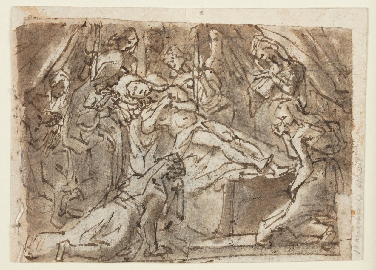 Recto: Nářek nad mrtvým Kristem; Verso: Zeuxisův obraz Helena Trojská od Jan van der Straet, called Stradanus
