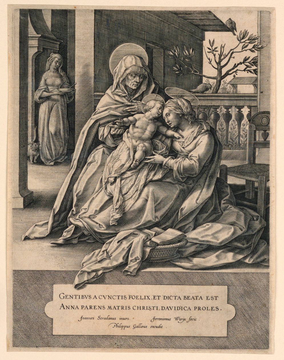 Svatá Anna, Panna a Ježíšek od Jan van der Straet, called Stradanus