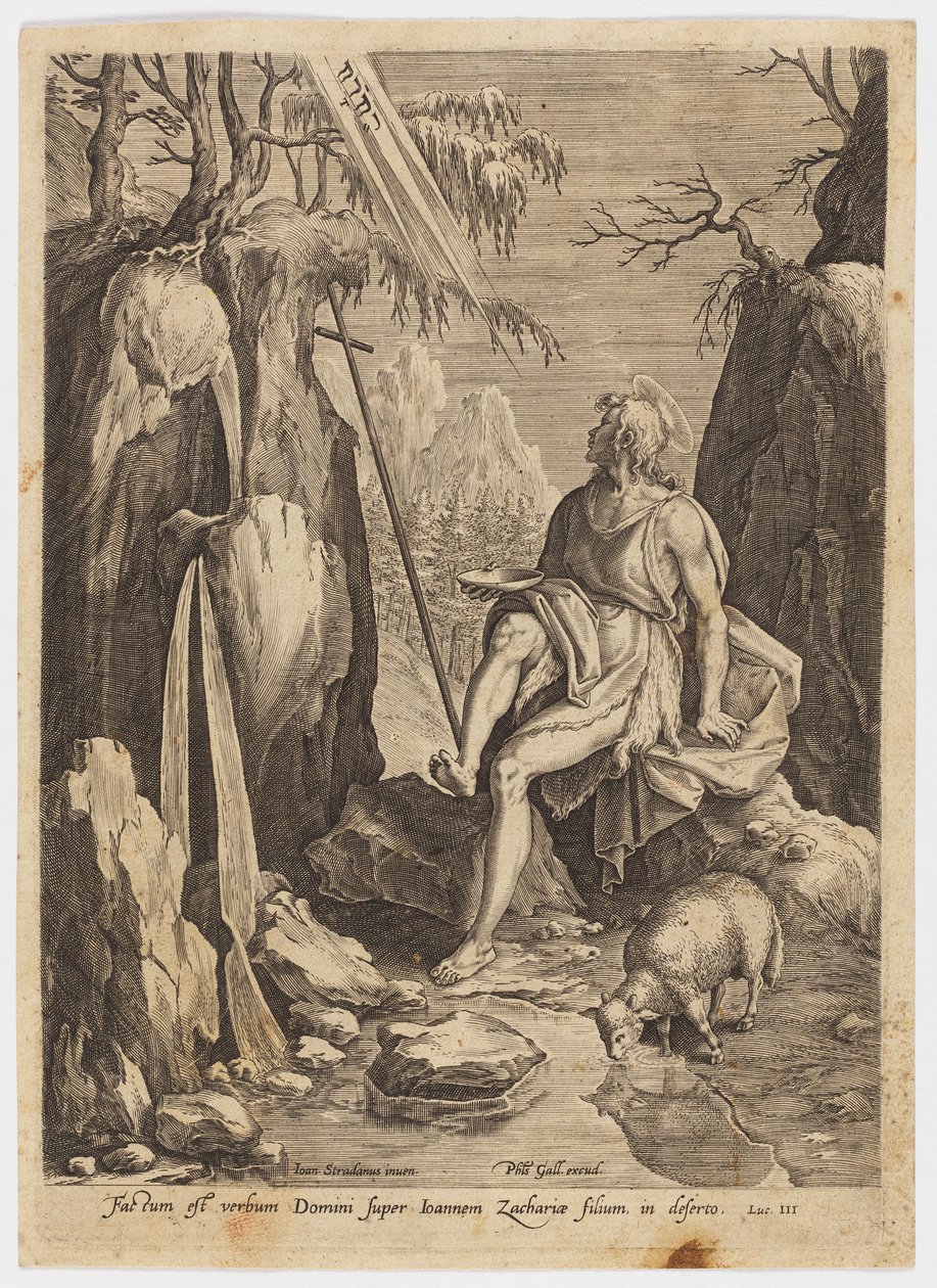 Svatý Jan Křtitel na poušti od Jan van der Straet, called Stradanus