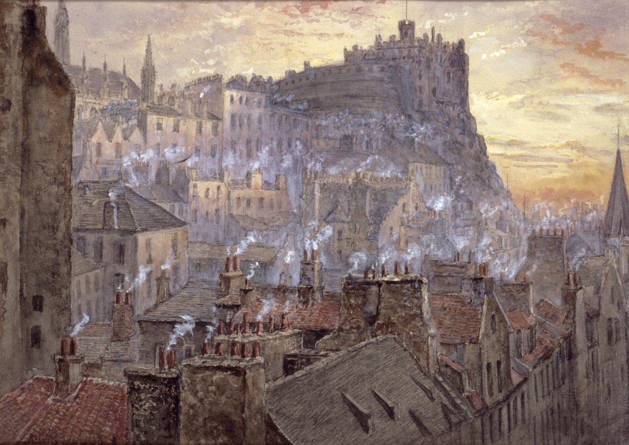 Edinburský hrad z mostu George IV od Jane Stewart Smith