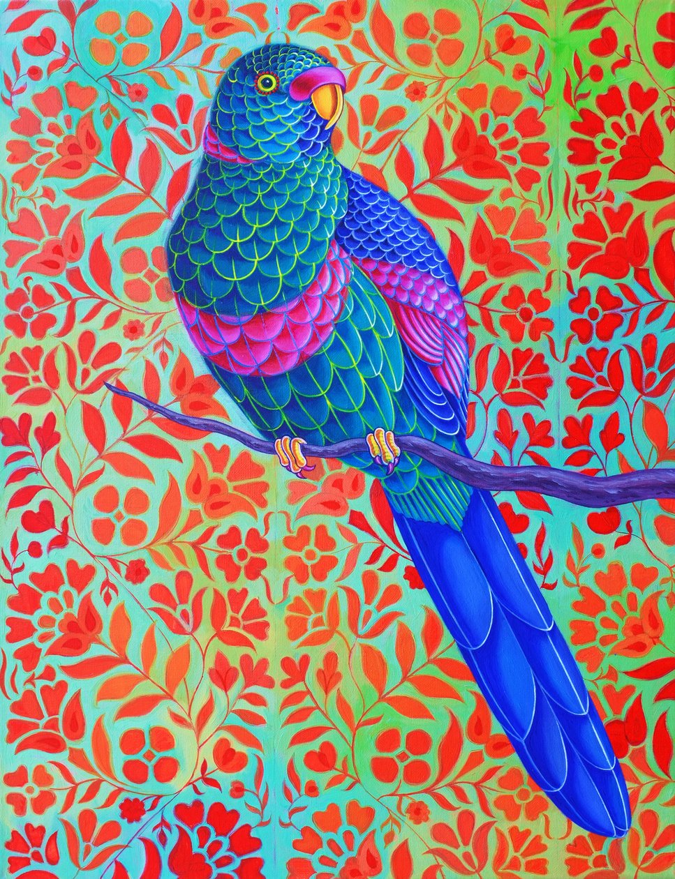Modrý papoušek, 2015, od Jane Tattersfield