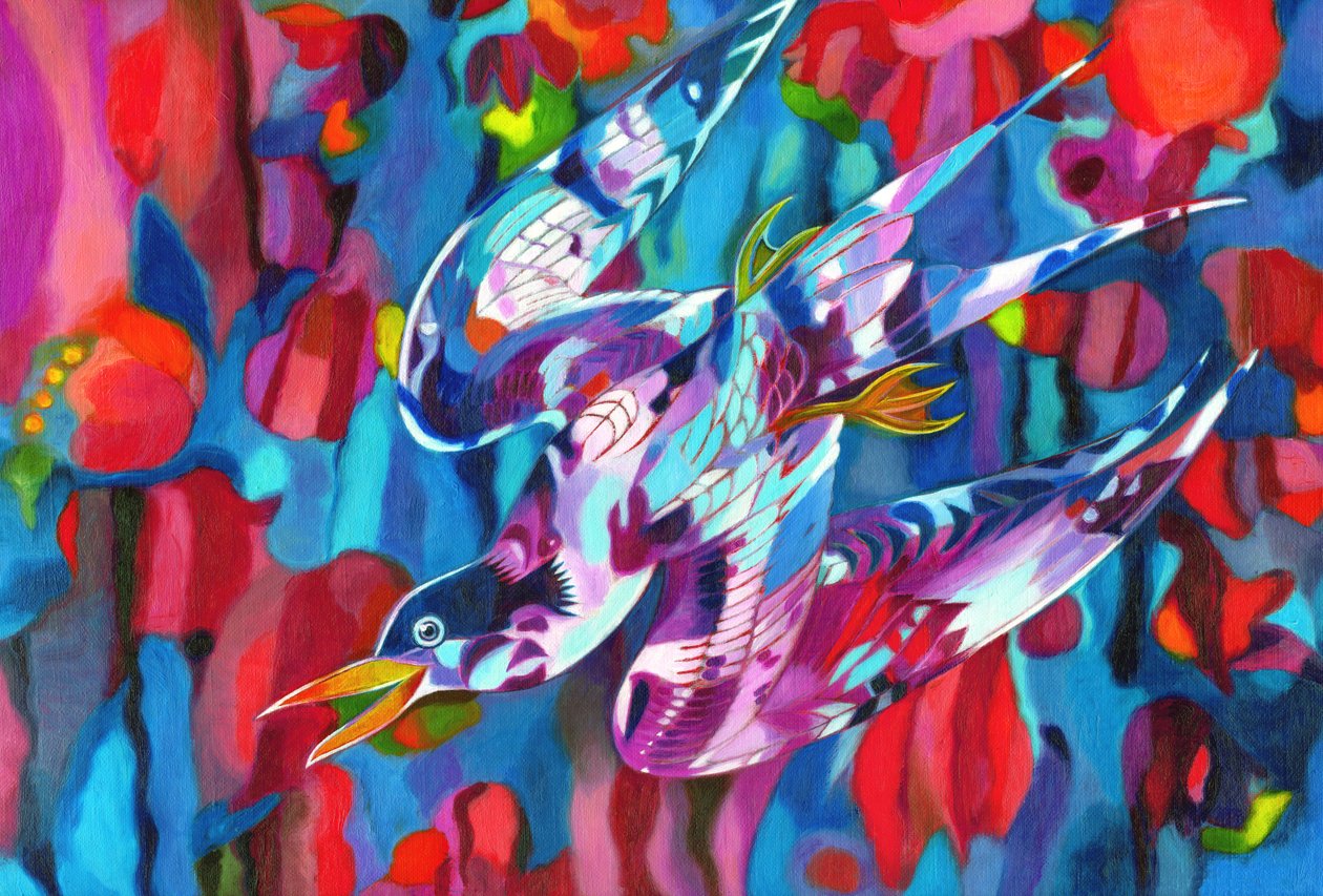 Potápějící se pták, 2013, od Jane Tattersfield