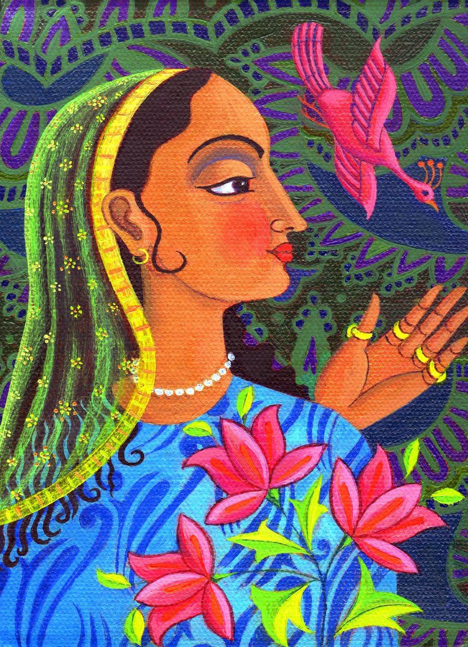 Maharani s purpurovým ptákem, 2011, od Jane Tattersfield