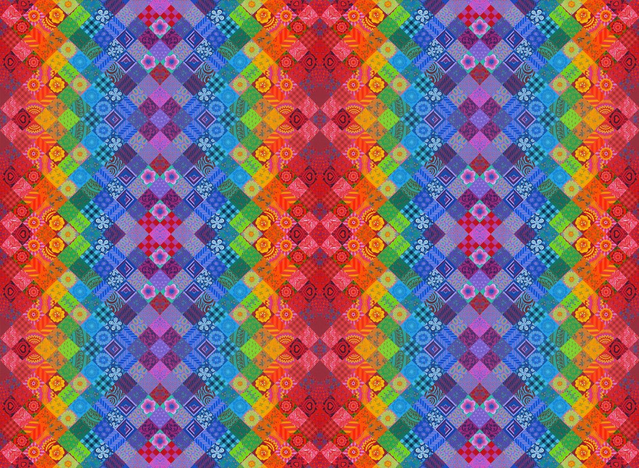 Malovaný patchwork, 2013, od Jane Tattersfield