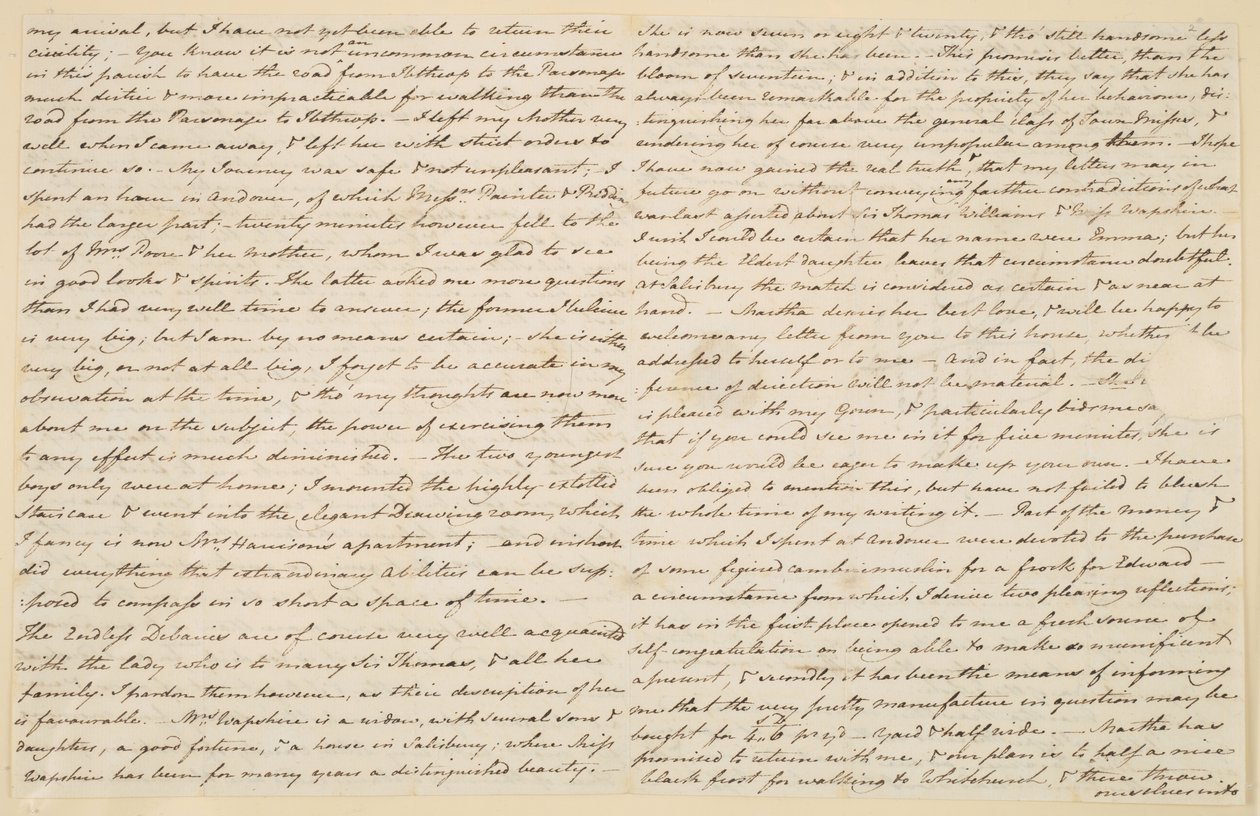 Dopis Jane Austenové její sestře Cassandře, 30. listopadu 1800 (papír) od Jane Austen