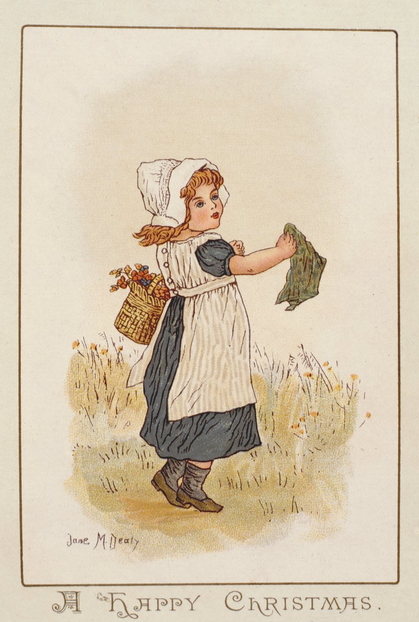 "Šťastné Vánoce" (chromolitho) od Jane M. Dealy