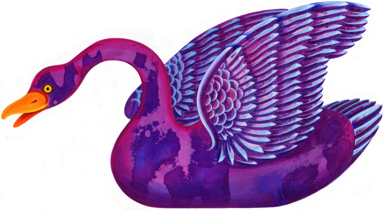 Swan, 1996, (inkoust a kvaš) od Jane Tattersfield