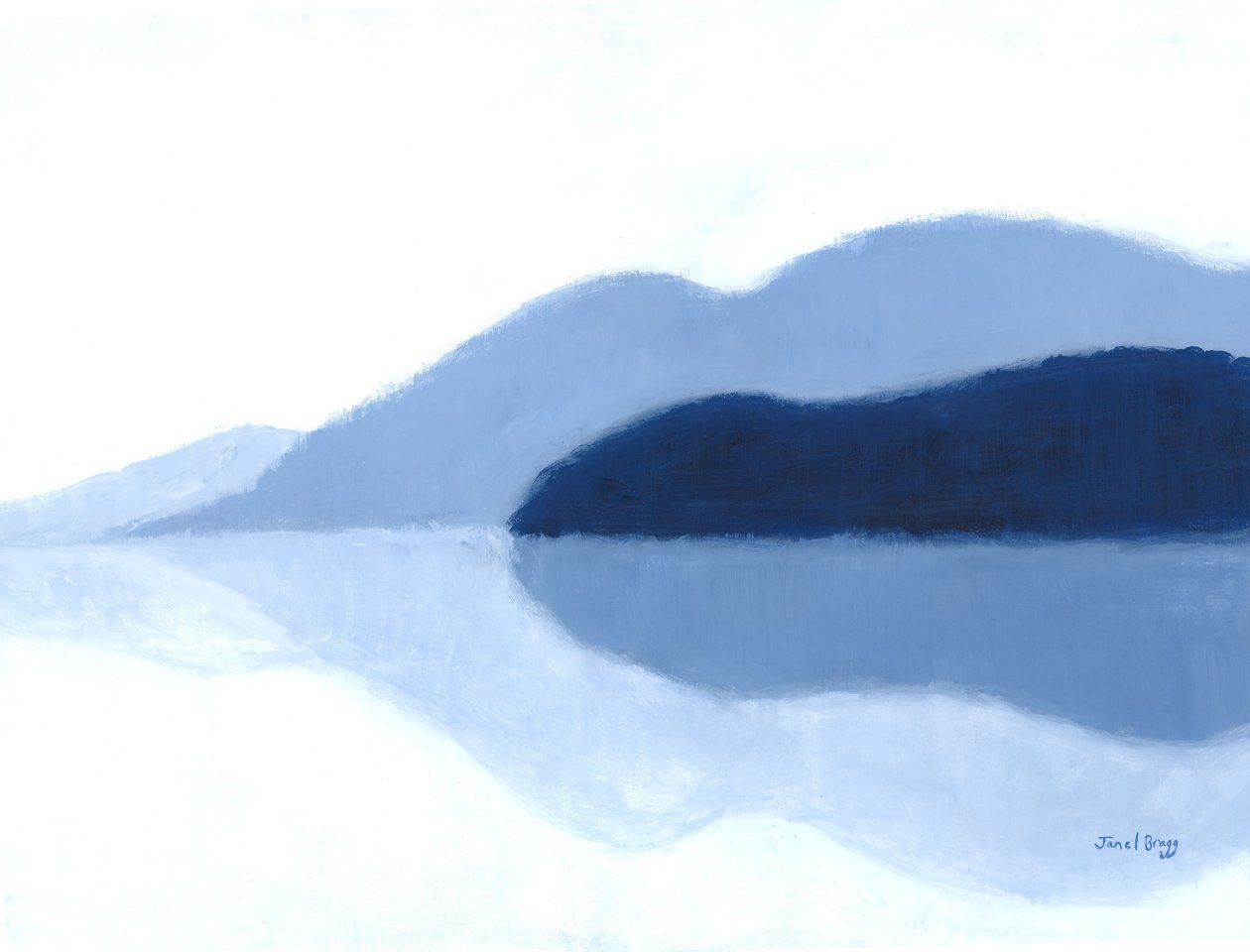 San Juan Islands Reflections, cca 2021 (kasein na papíře) od Janel Bragg