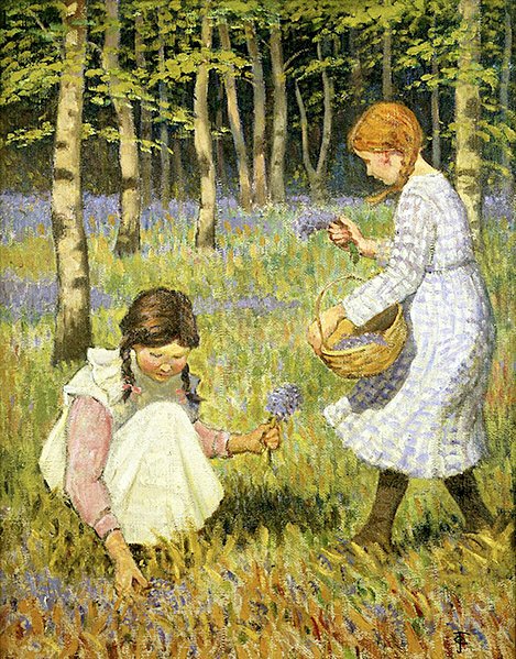 Sbírání zvonků (olej na plátně) od Janet Fisher