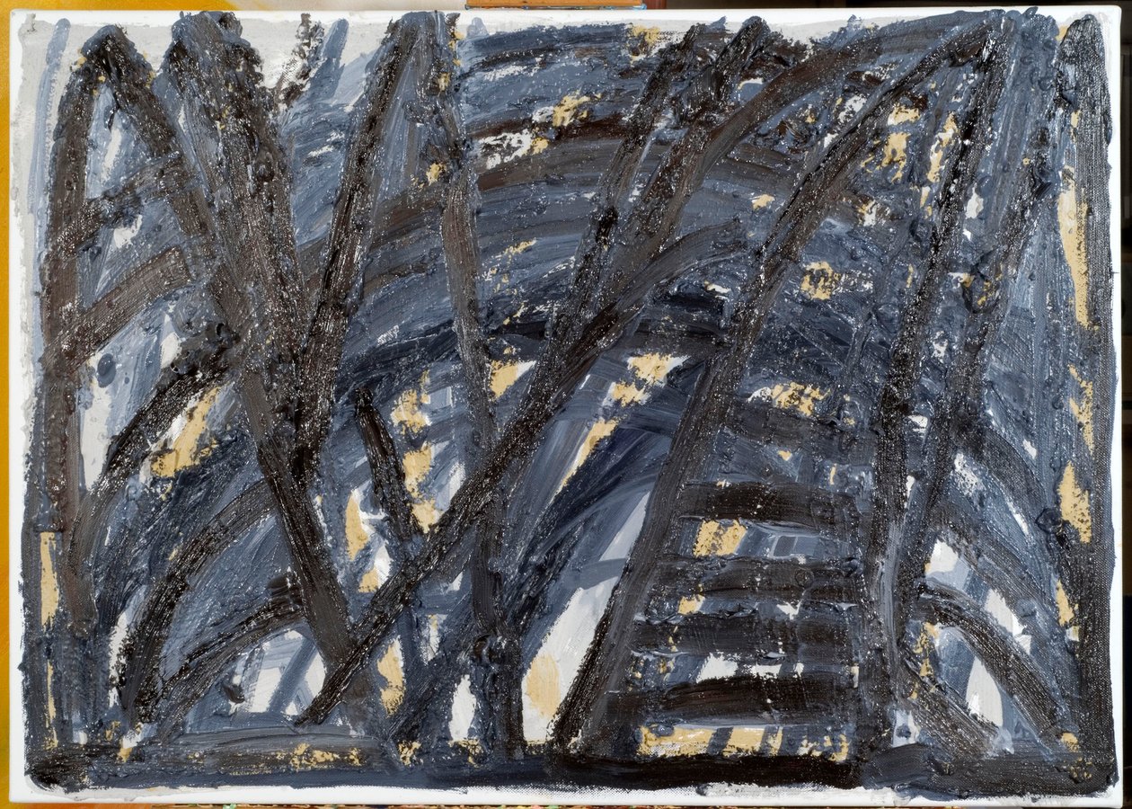 Head On, 2008 (olej a dřevěný popel na plátně) od Janet McKenzie